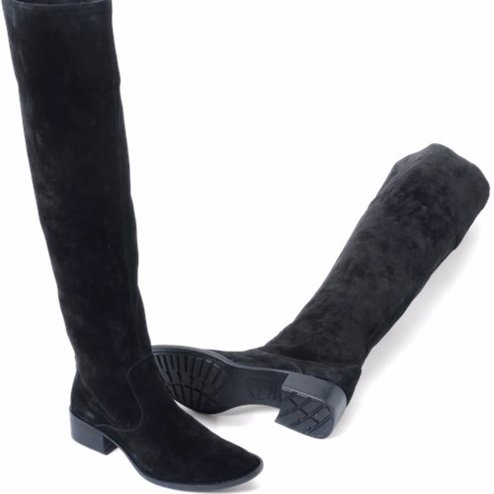 Born - Over the Knee High Black Suede Boots
